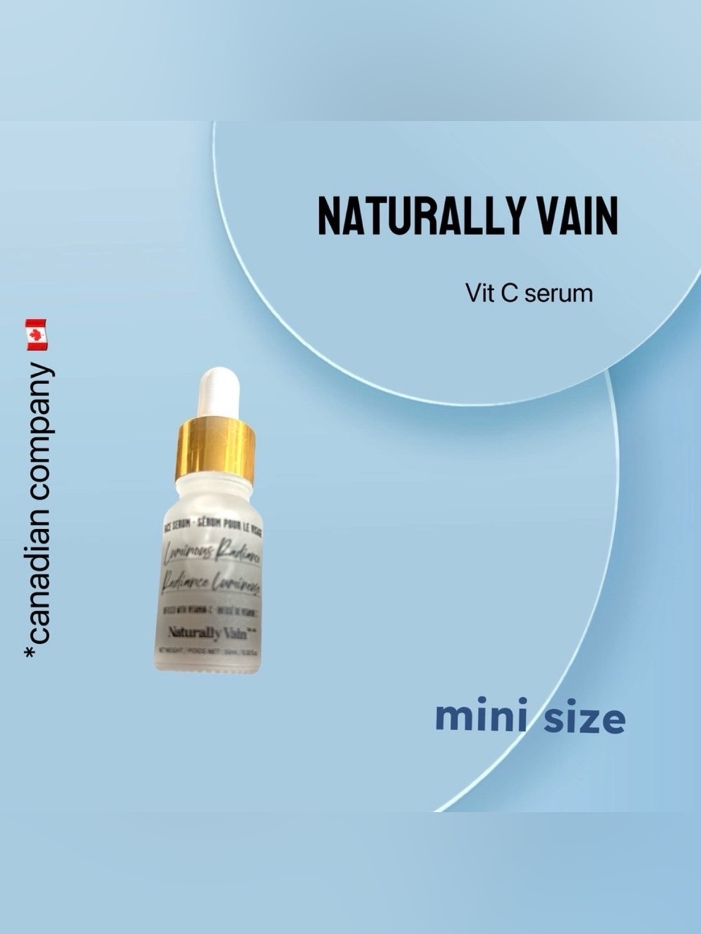 🇨🇦🆕NWOB NATURALLY VAIN | MINI | Glow & Hydrate Luminous Radiance Vit C Serum